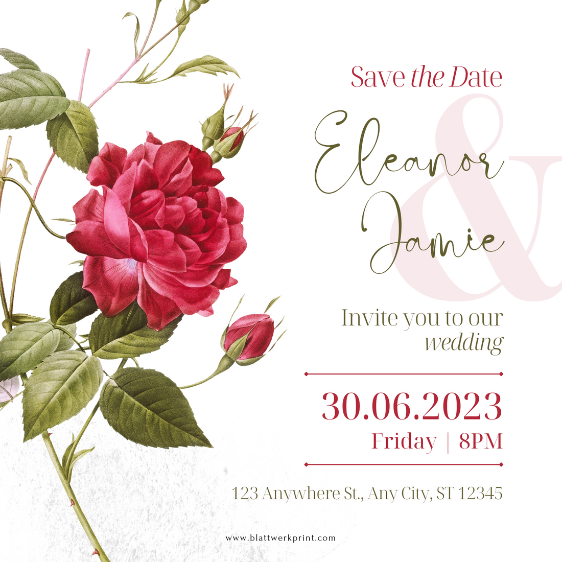 Red and White Floral