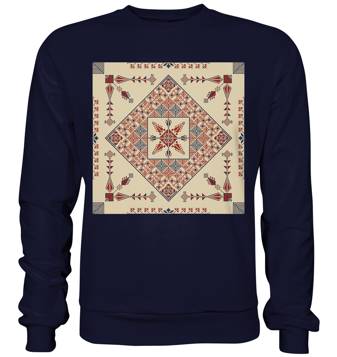 Natural and Red Pattern - Basic Sweatshirt