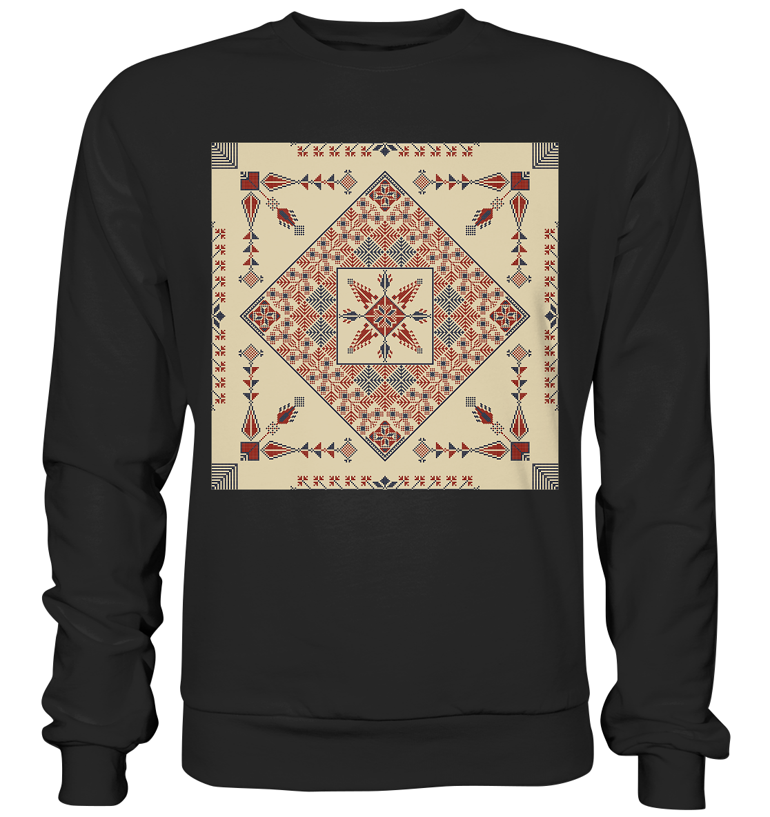Natural and Red Pattern - Basic Sweatshirt