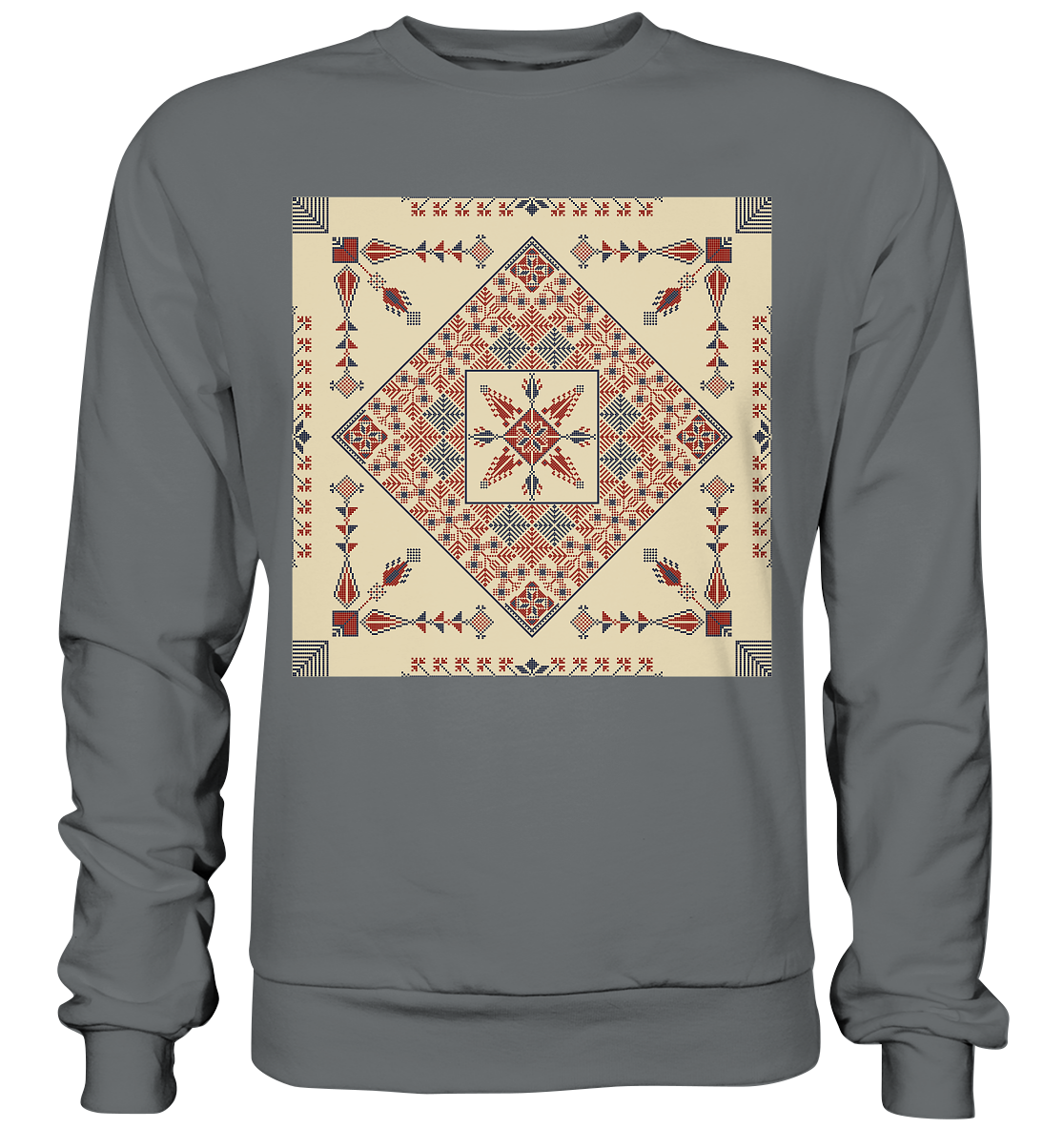 Natural and Red Pattern - Basic Sweatshirt