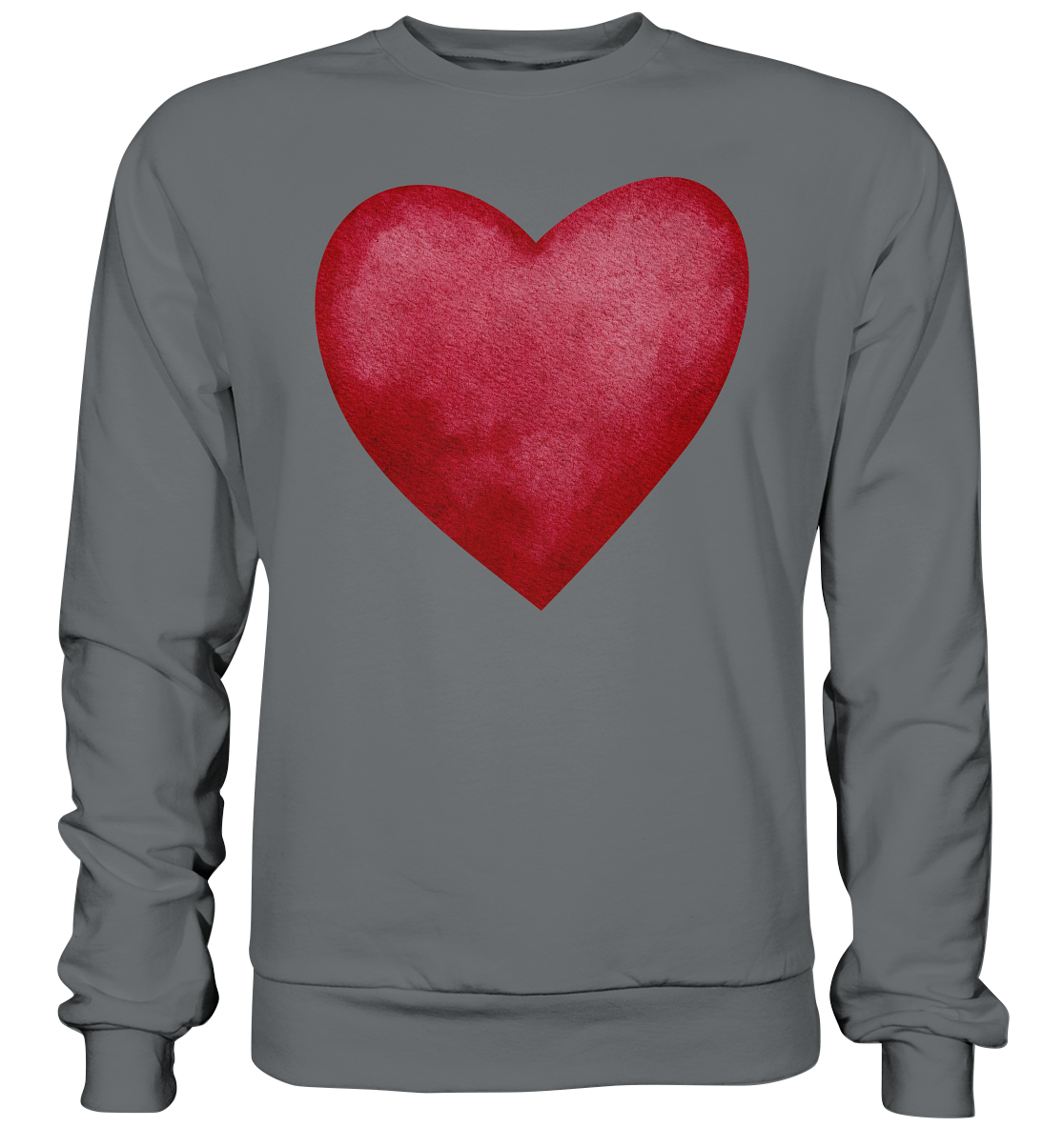 Watercolor red heart - Basic Sweatshirt