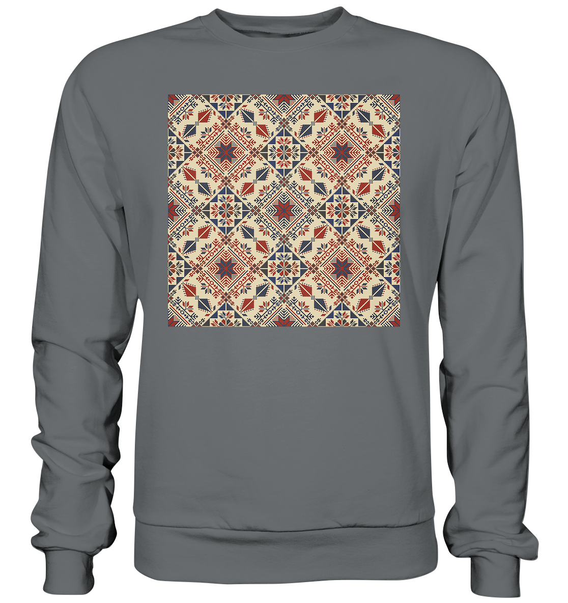 Red and Blue Circle Pattern - Basic Sweatshirt