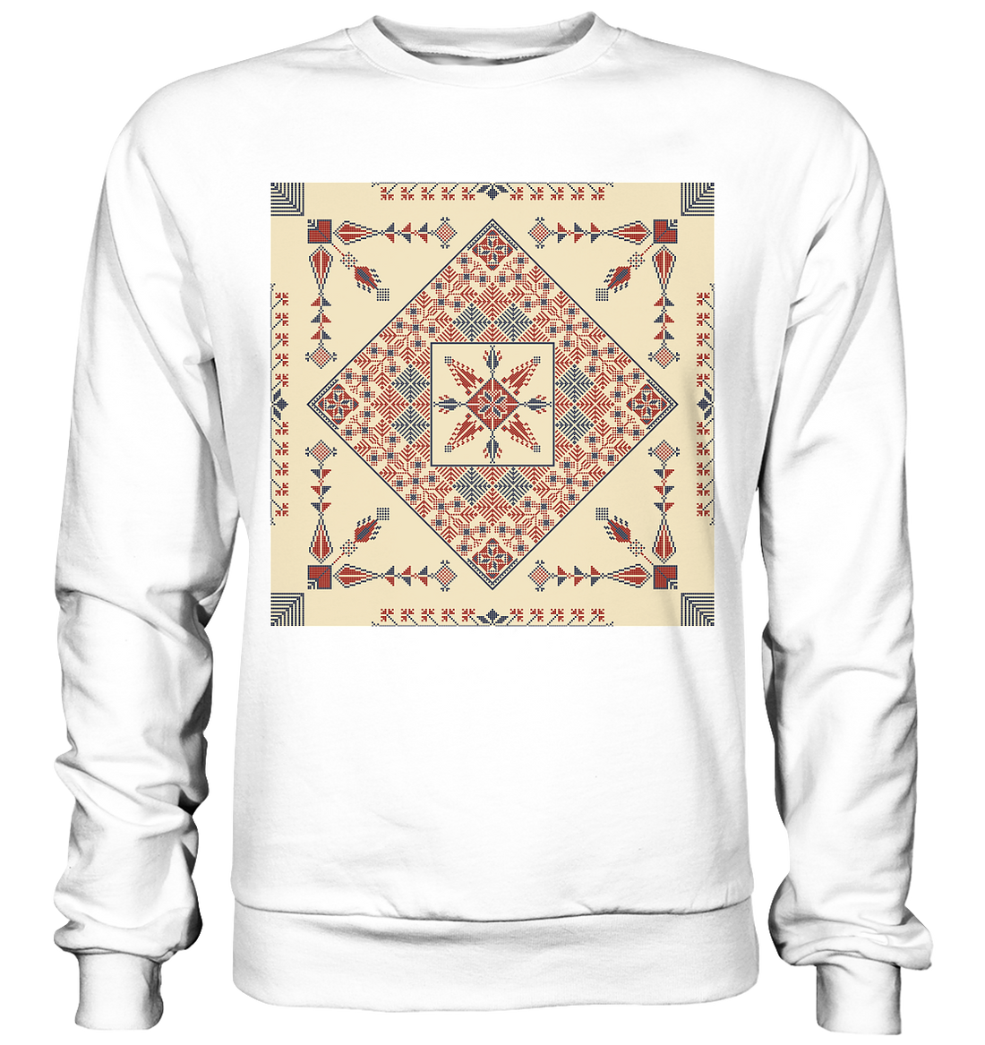 Natural and Red Pattern - Basic Sweatshirt