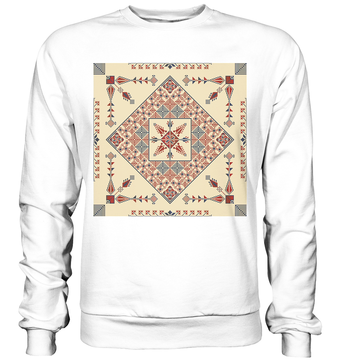 Natural and Red Pattern - Basic Sweatshirt