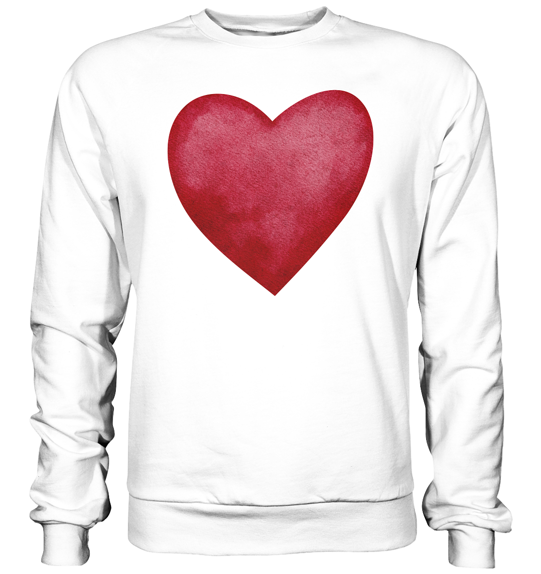 Watercolor red heart - Basic Sweatshirt