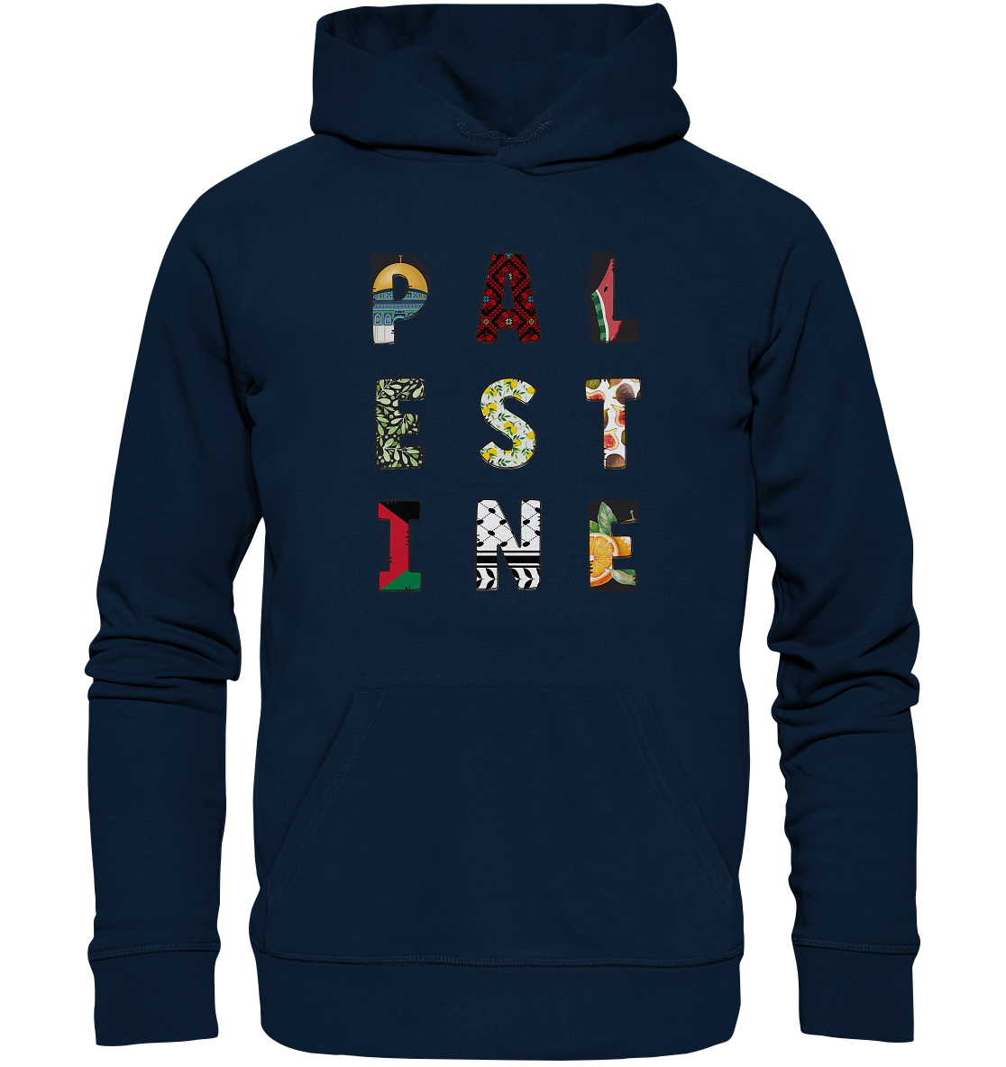 Palestine single letters - Organic Hoodie