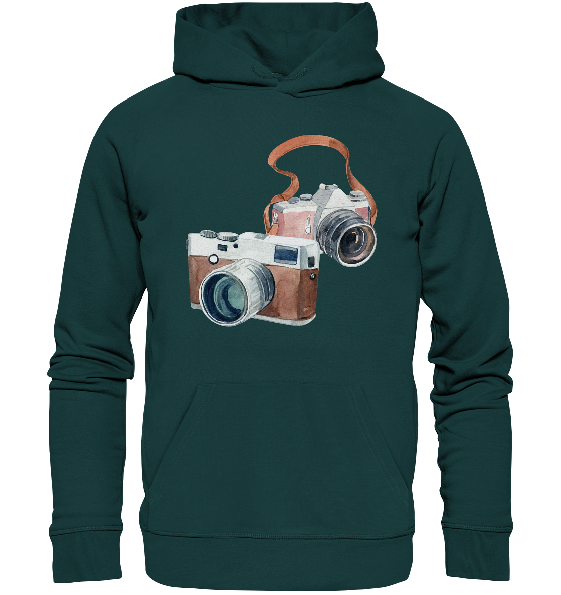 Watercolor Camera - Organic Hoodie