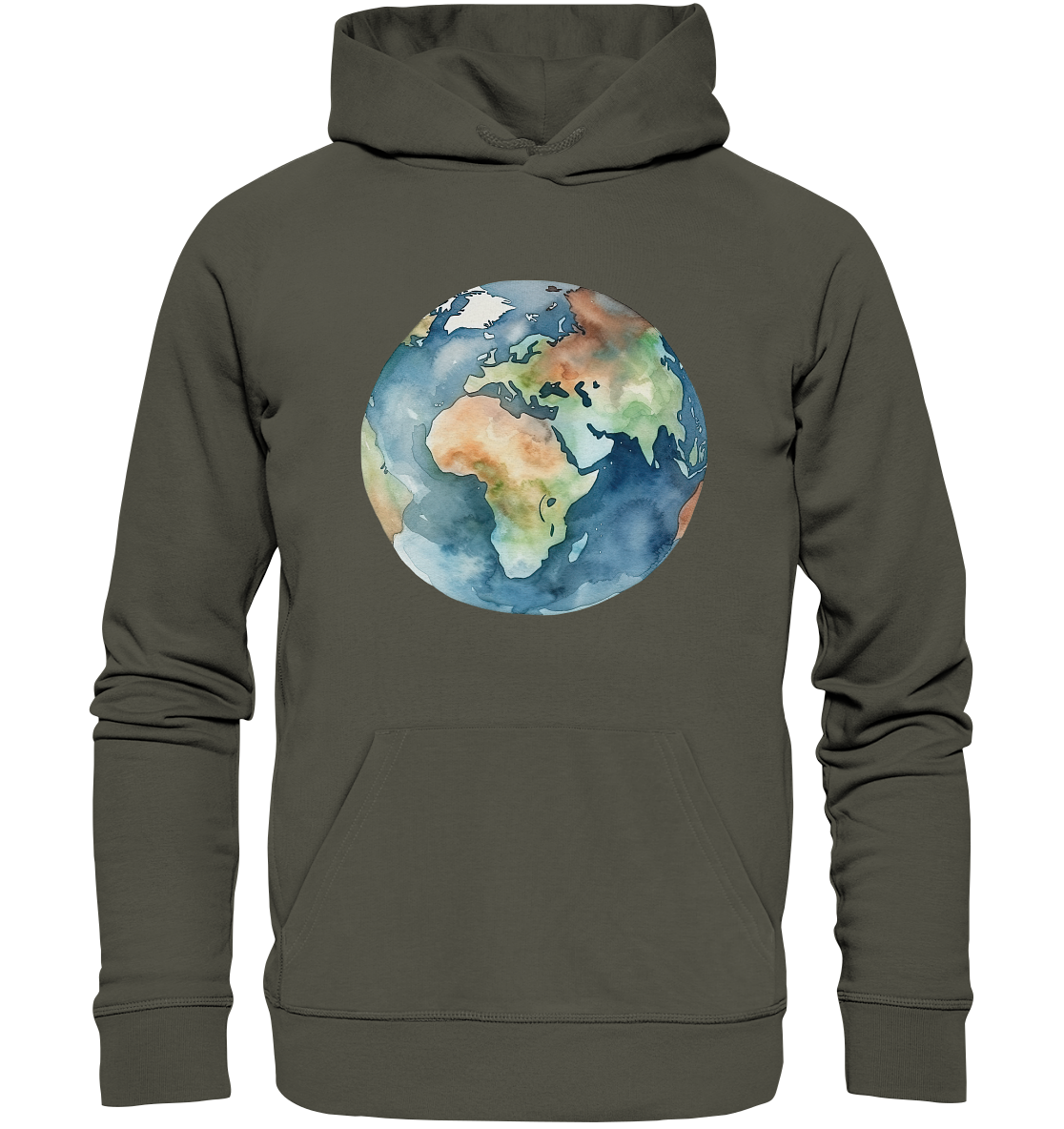 Watercolor Earth - Organic Hoodie