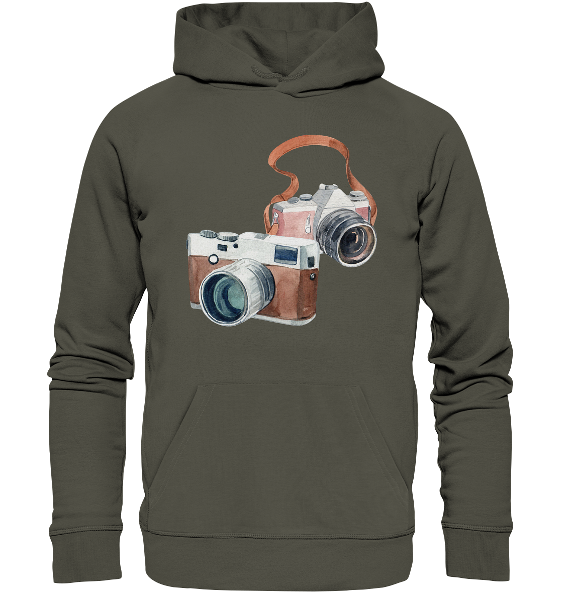 Watercolor Camera - Organic Hoodie