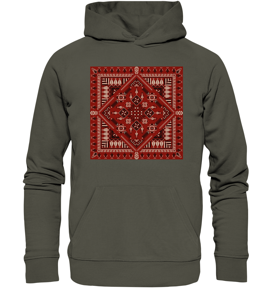 Red Pattern - Organic Hoodie