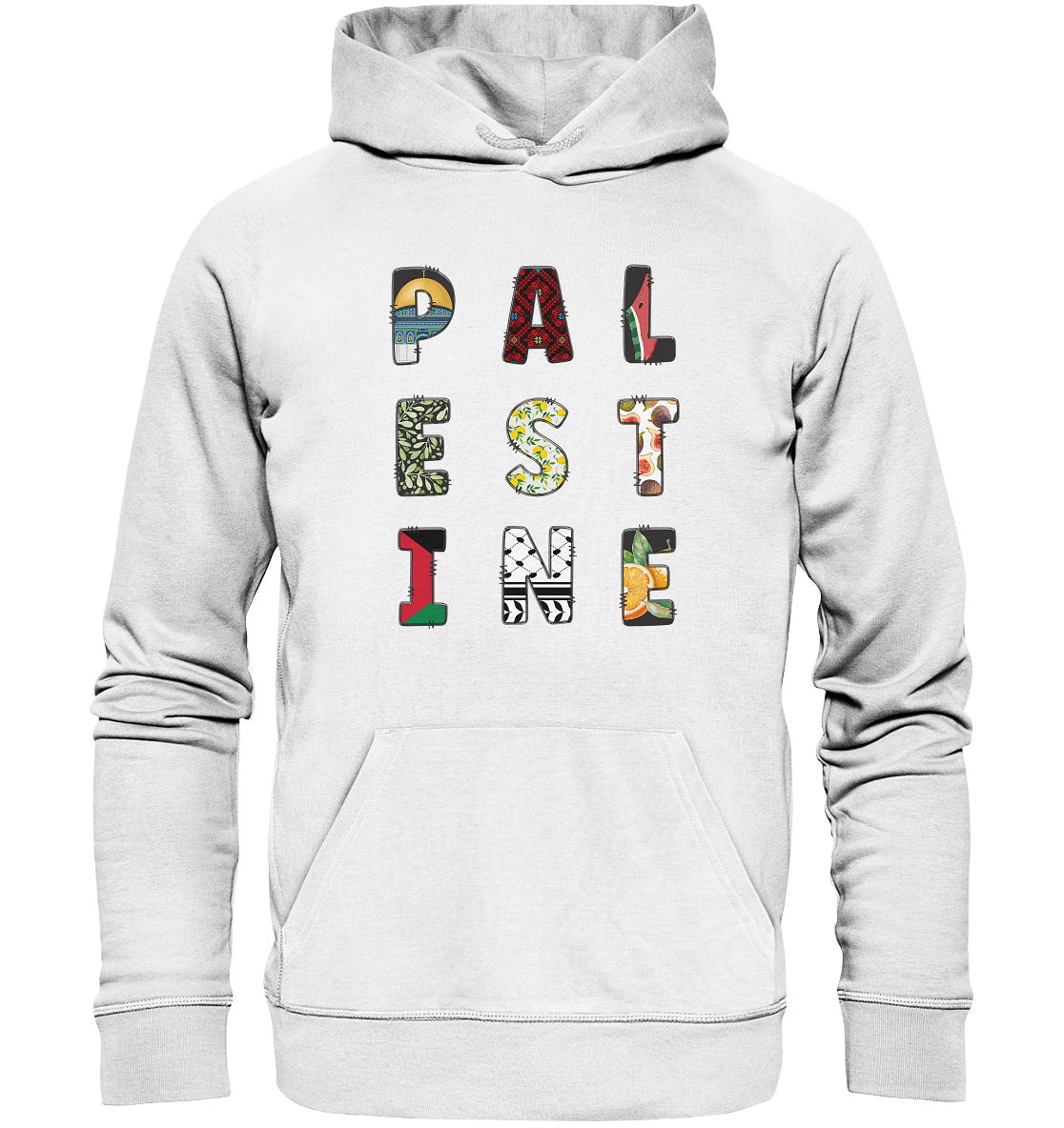 Palestine single letters - Organic Hoodie