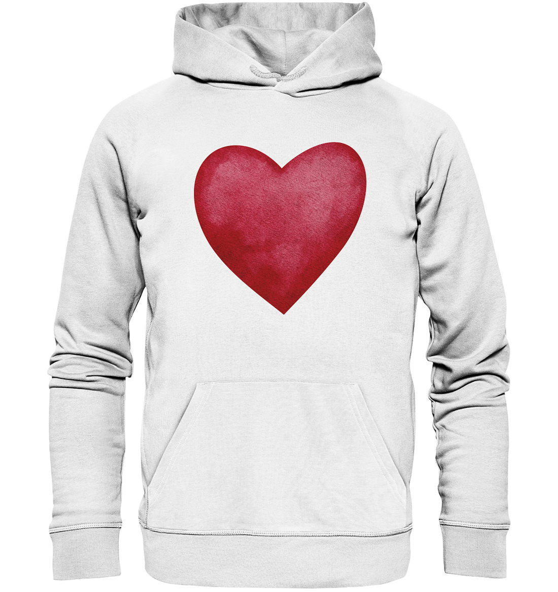 Watercolor red heart - Organic Hoodie