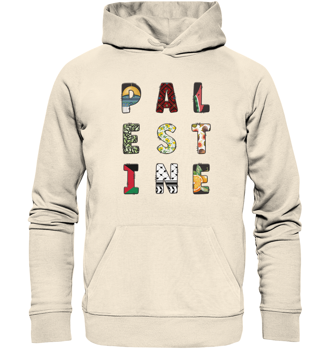 Palestine single letters - Organic Hoodie
