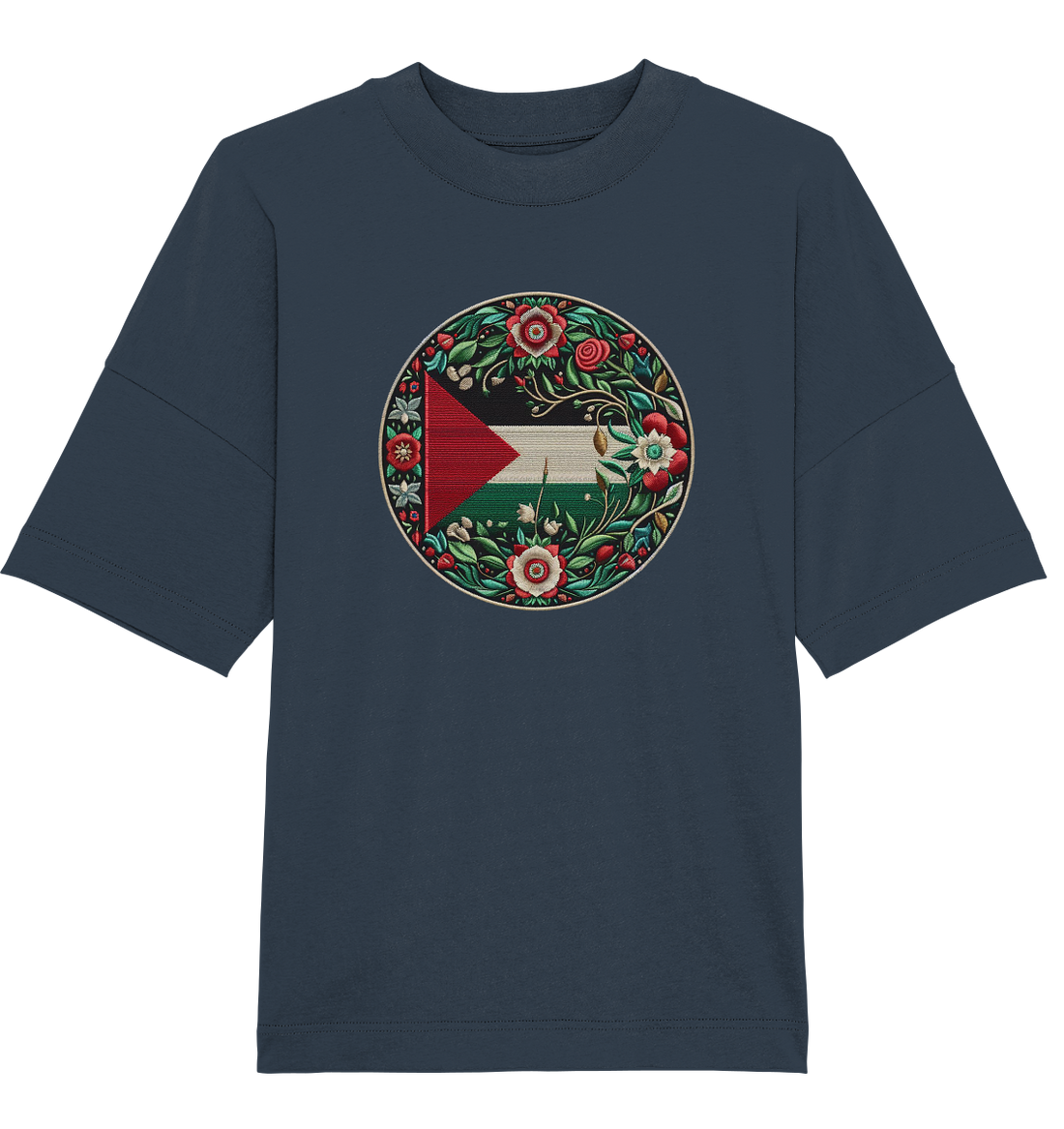 Palestine Floral Flag - Organic Oversize Shirt