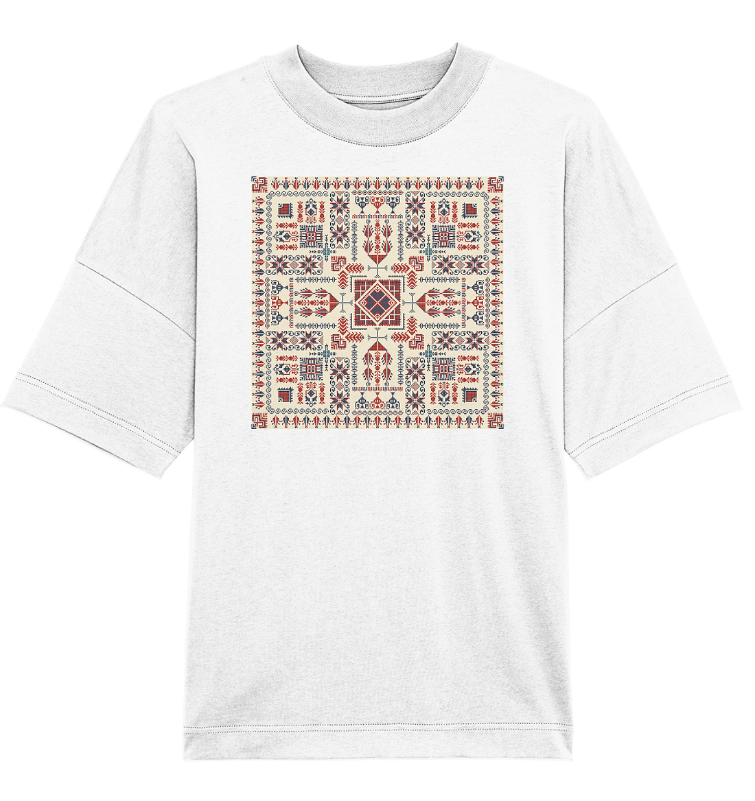 Red and Blue Pattern - Oversized Unisex T-Shirt