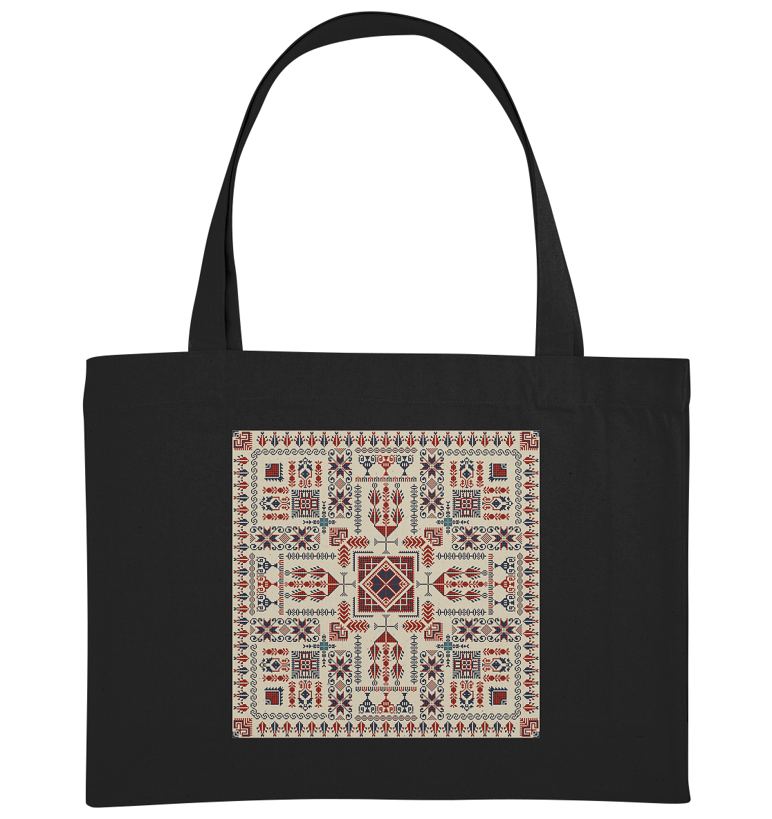 Red and Blue Pattern - Organic Shopping-Bag