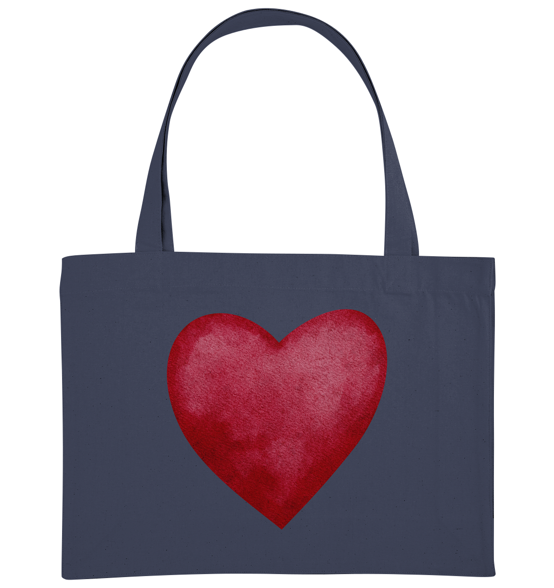 Watercolor red heart - Organic Shopping-Bag