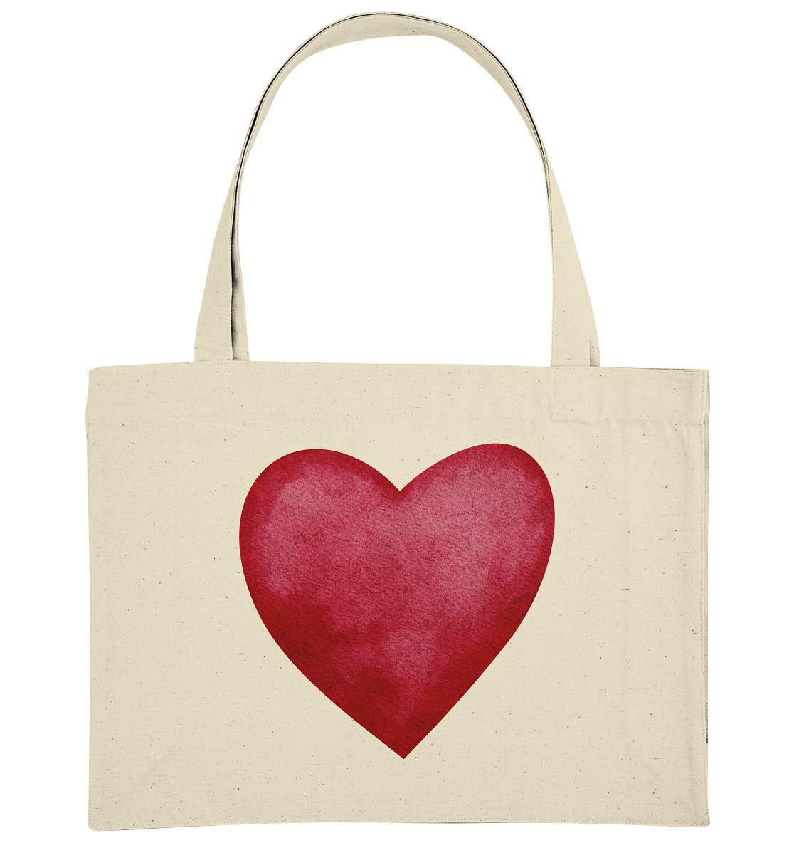 Watercolor red heart - Organic Shopping-Bag