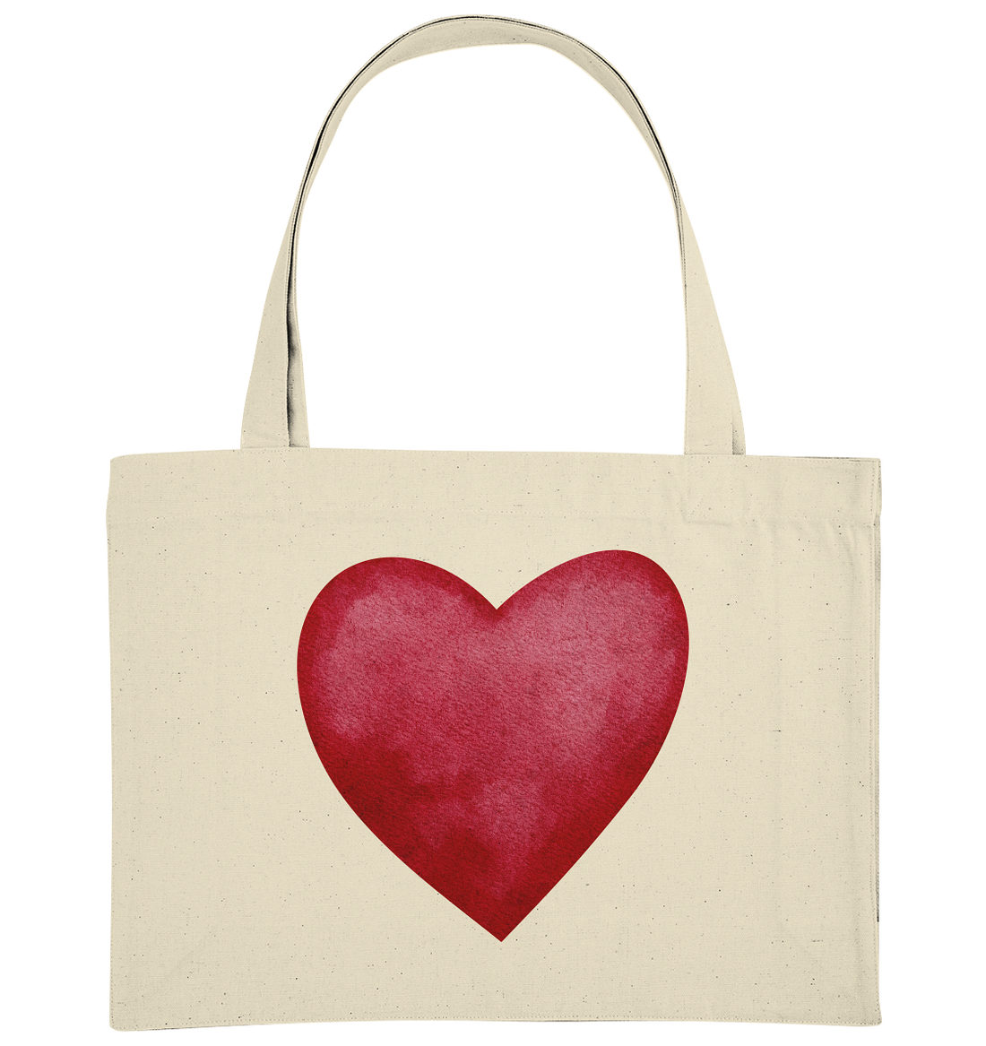 Watercolor red heart - Organic Shopping-Bag
