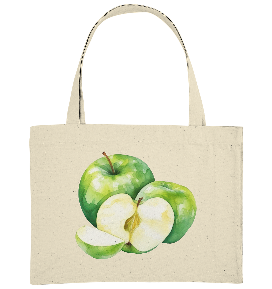 Green Apple Watercolor - Organic Shopping-Bag