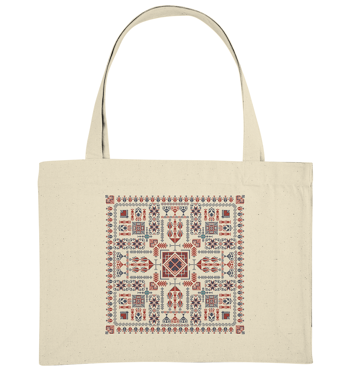 Red and Blue Pattern - Organic Shopping-Bag