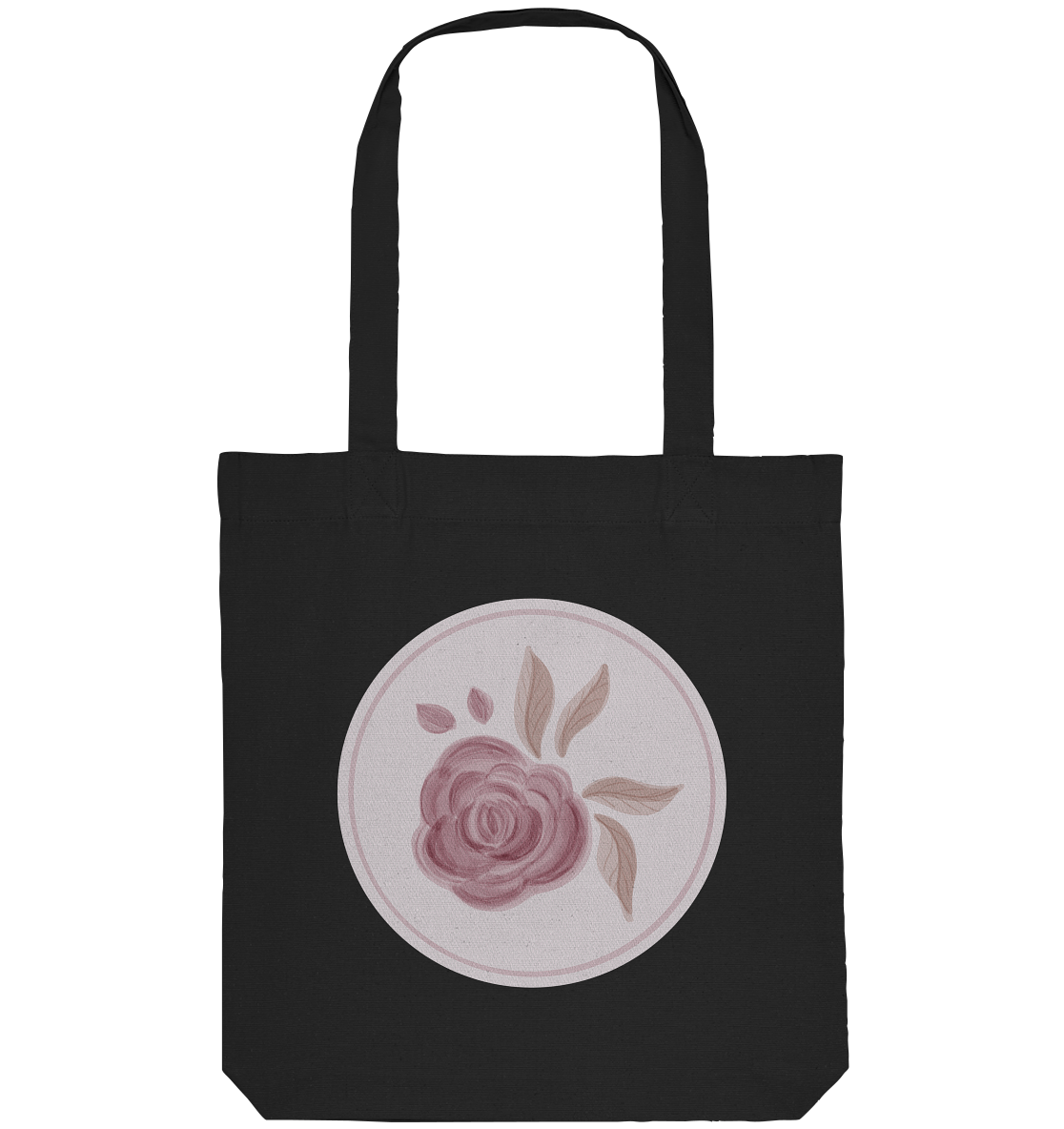 Blume Rund Rose - Organic Tote-Bag