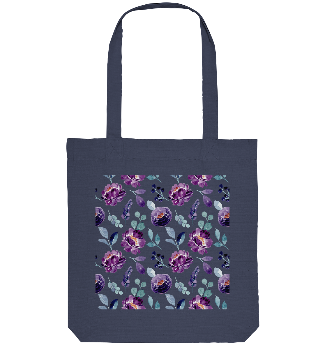 Blumenmuster Lila - Organic Tote-Bag