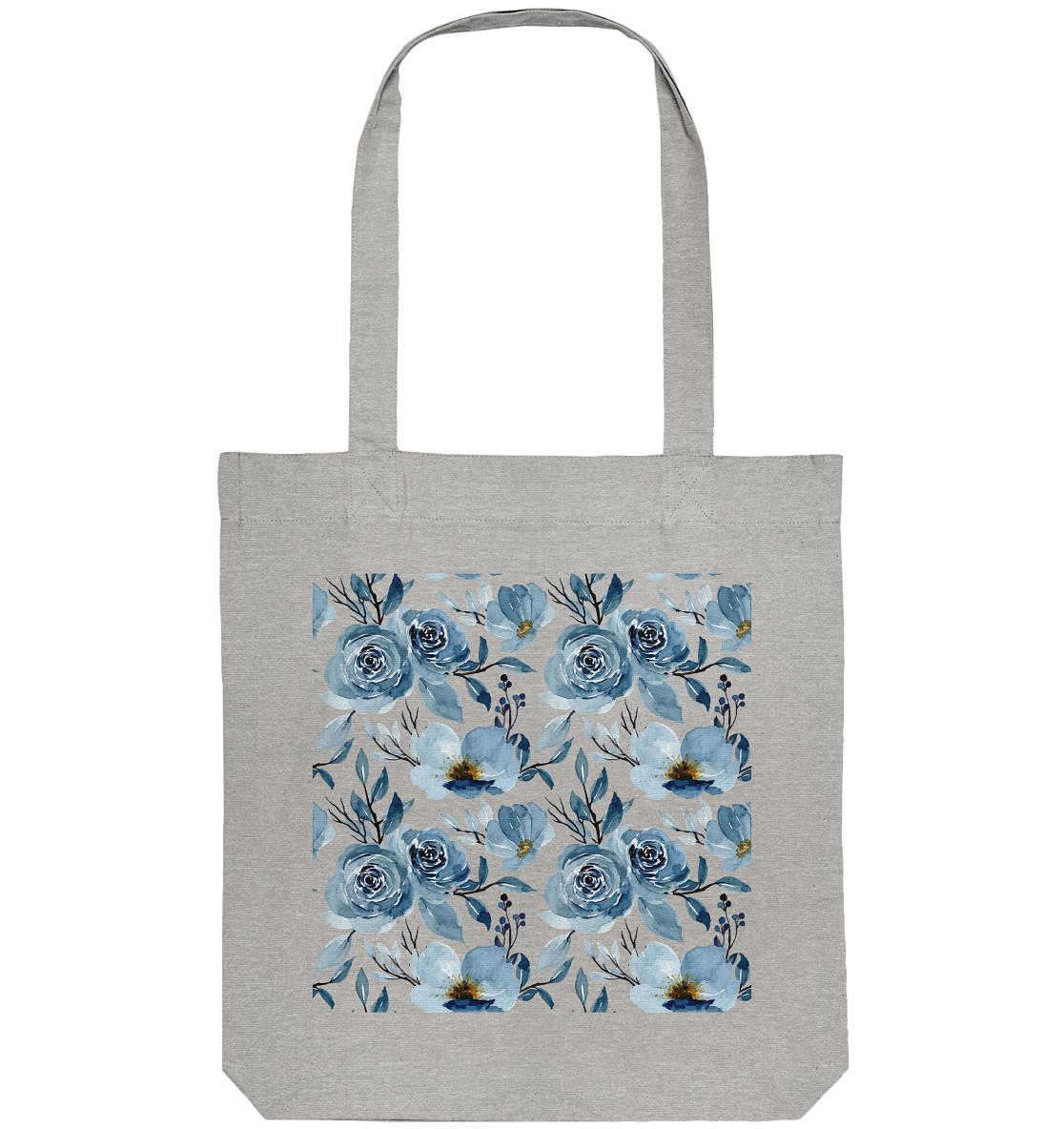 Blumenmuster Blau - Organic Tote-Bag
