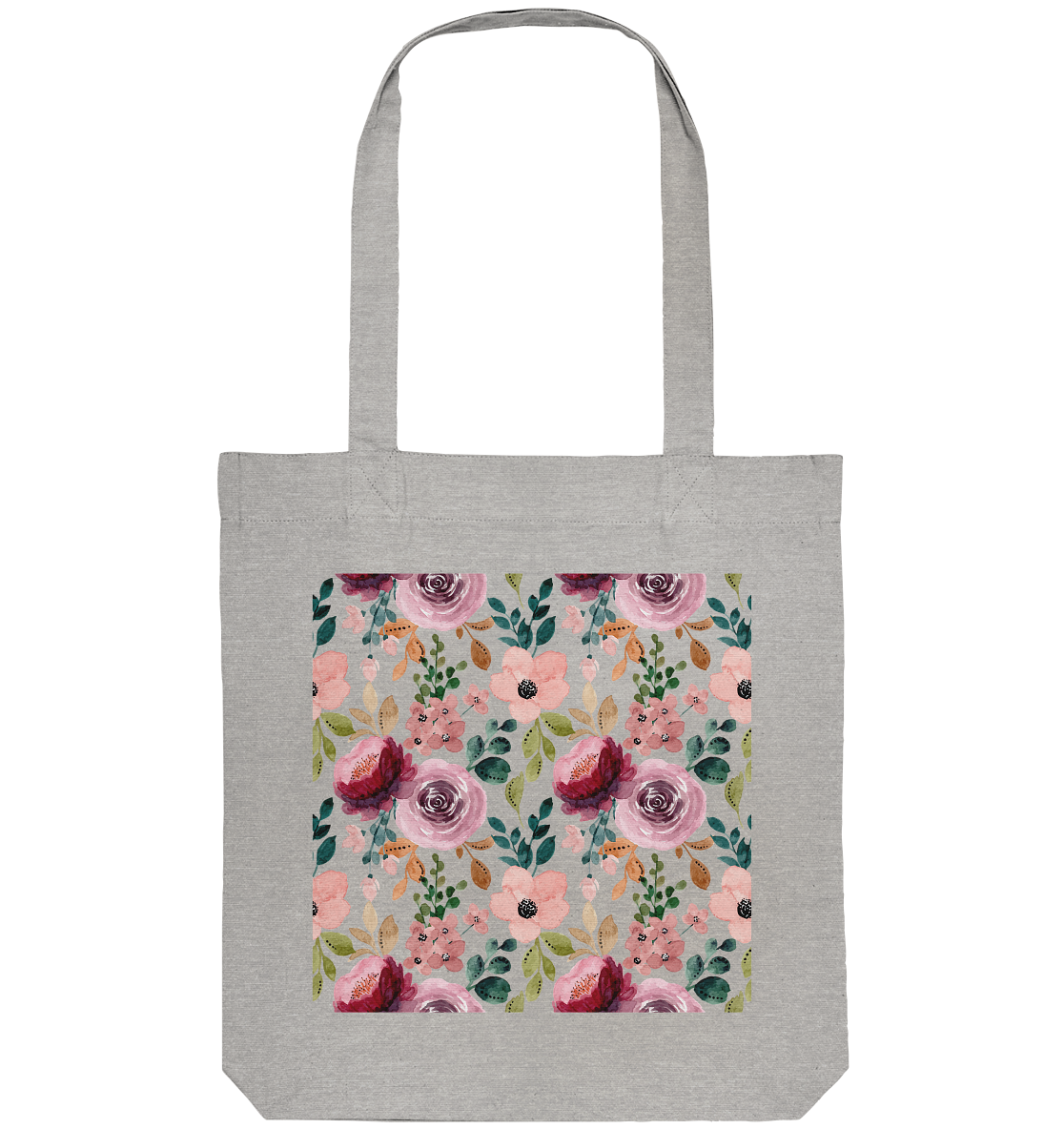 Blumenmuster Rosa Grün - Organic Tote-Bag