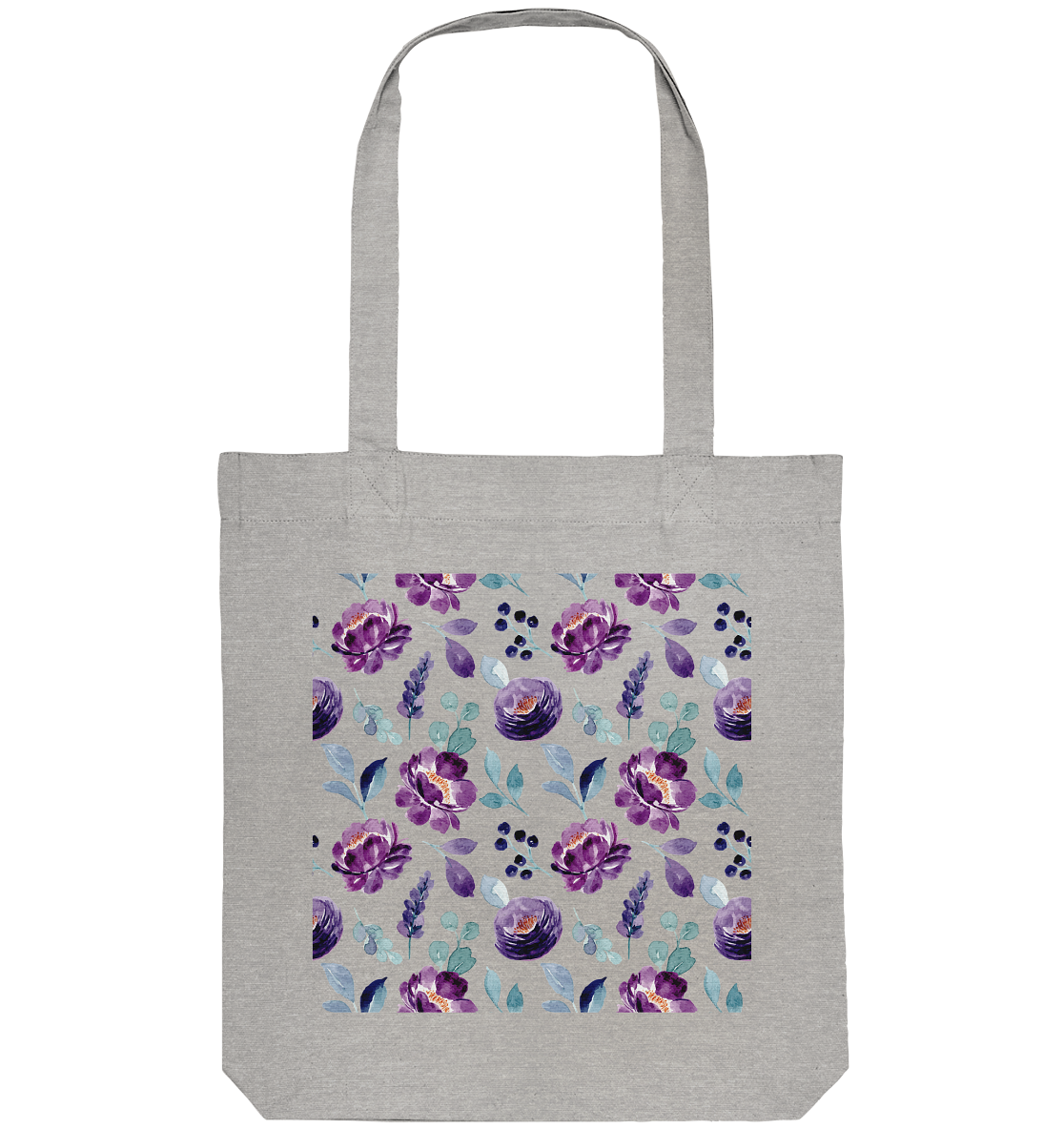 Blumenmuster Lila - Organic Tote-Bag