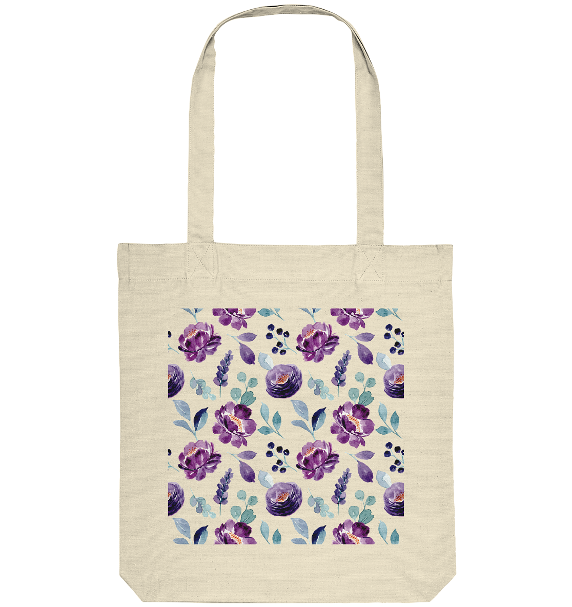 Blumenmuster Lila - Organic Tote-Bag
