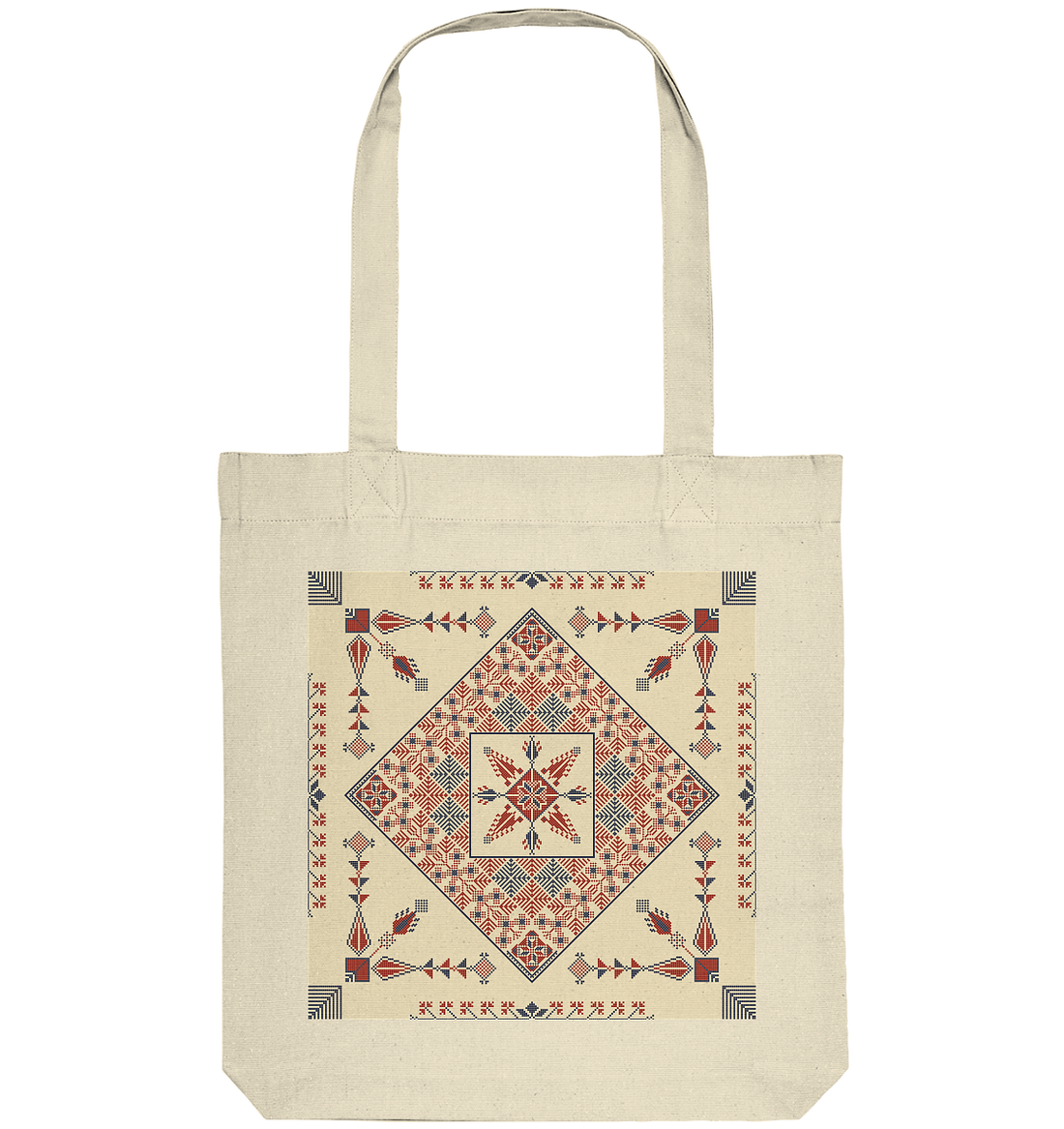 Natural and Red Pattern - Organic Tote-Bag