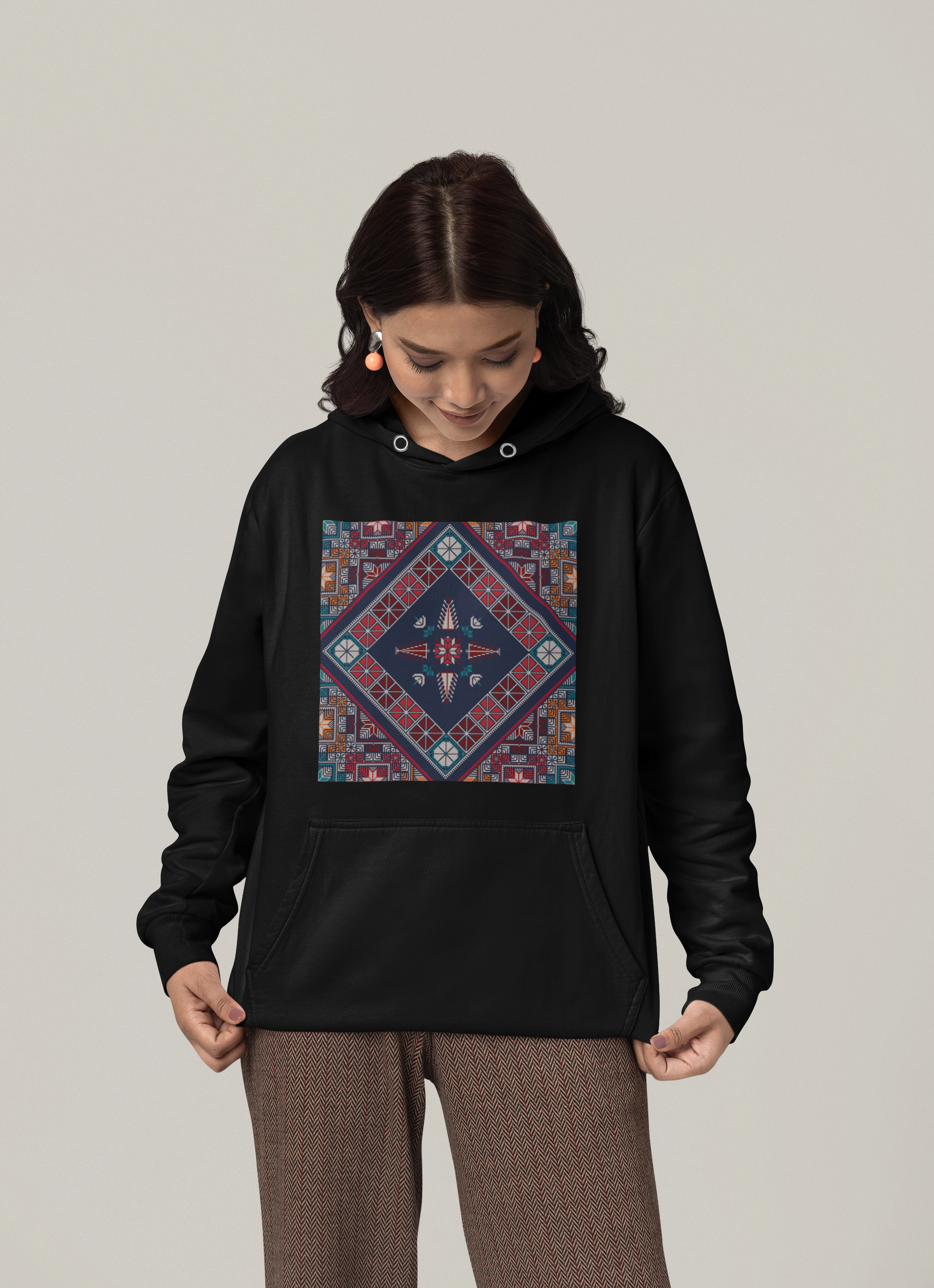 Blue Pattern - Organic Hoodie