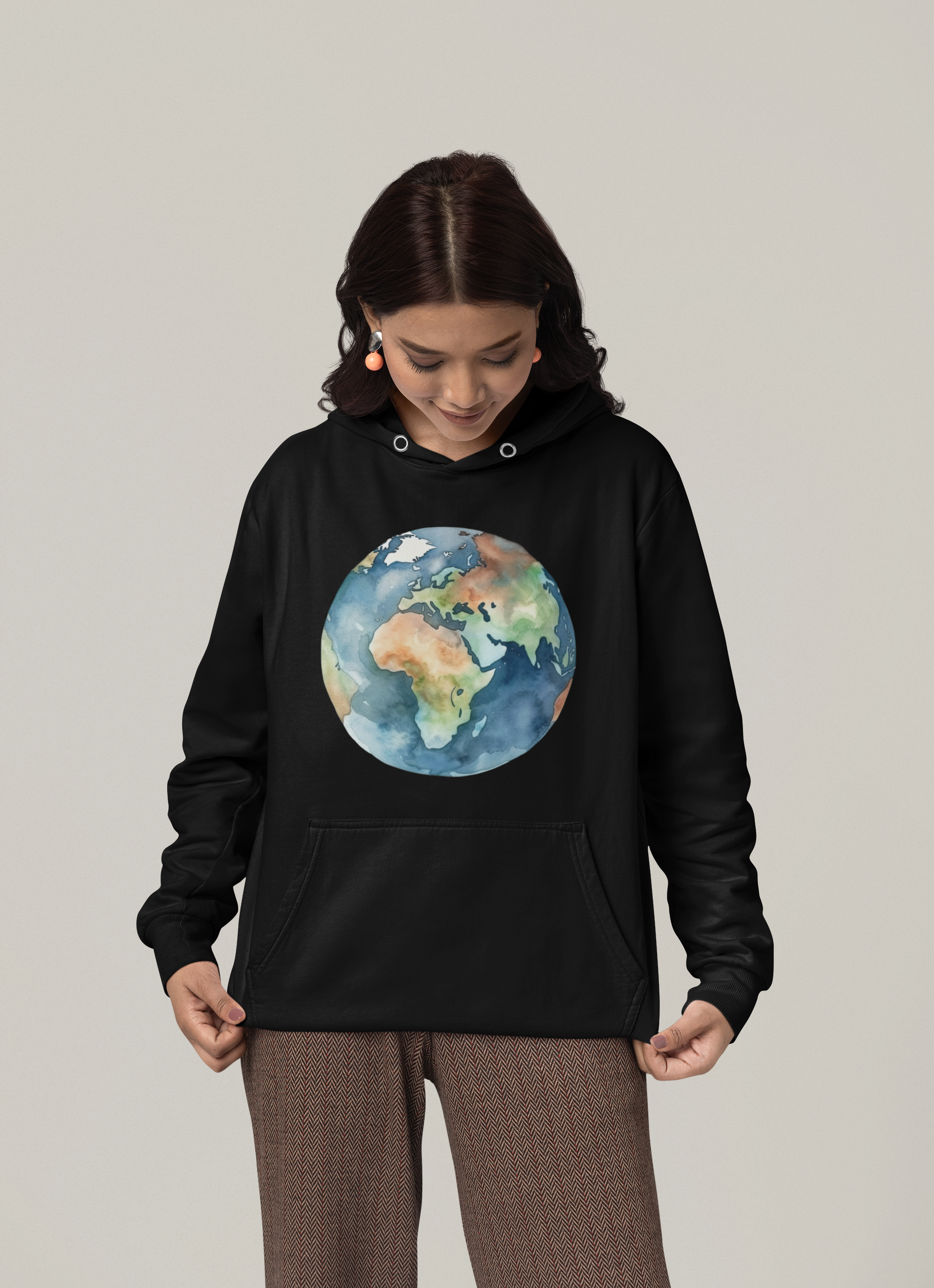 Watercolor Earth - Organic Hoodie