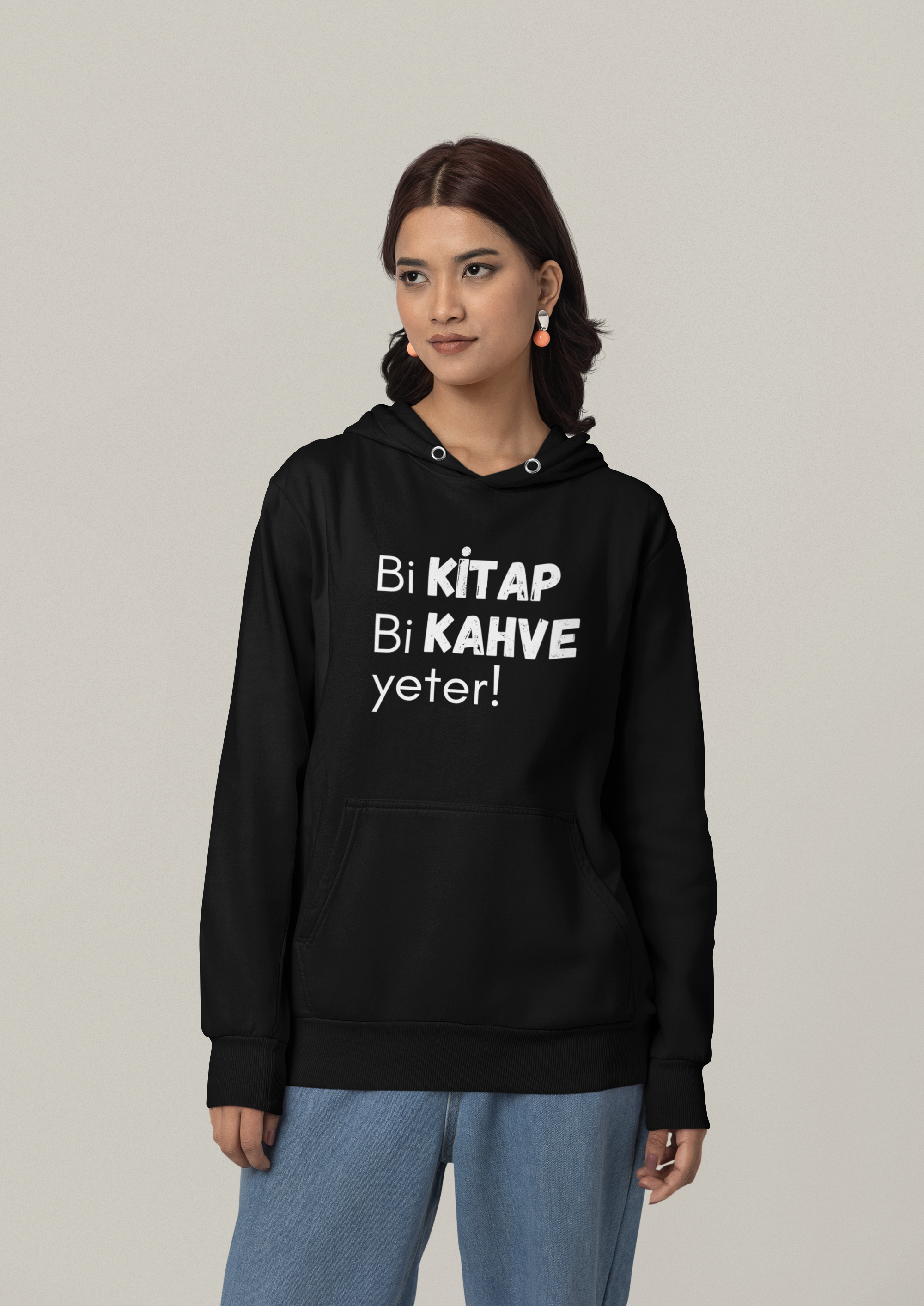 Bi Kitap Bi Kahve yeter! - Organic Hoodie