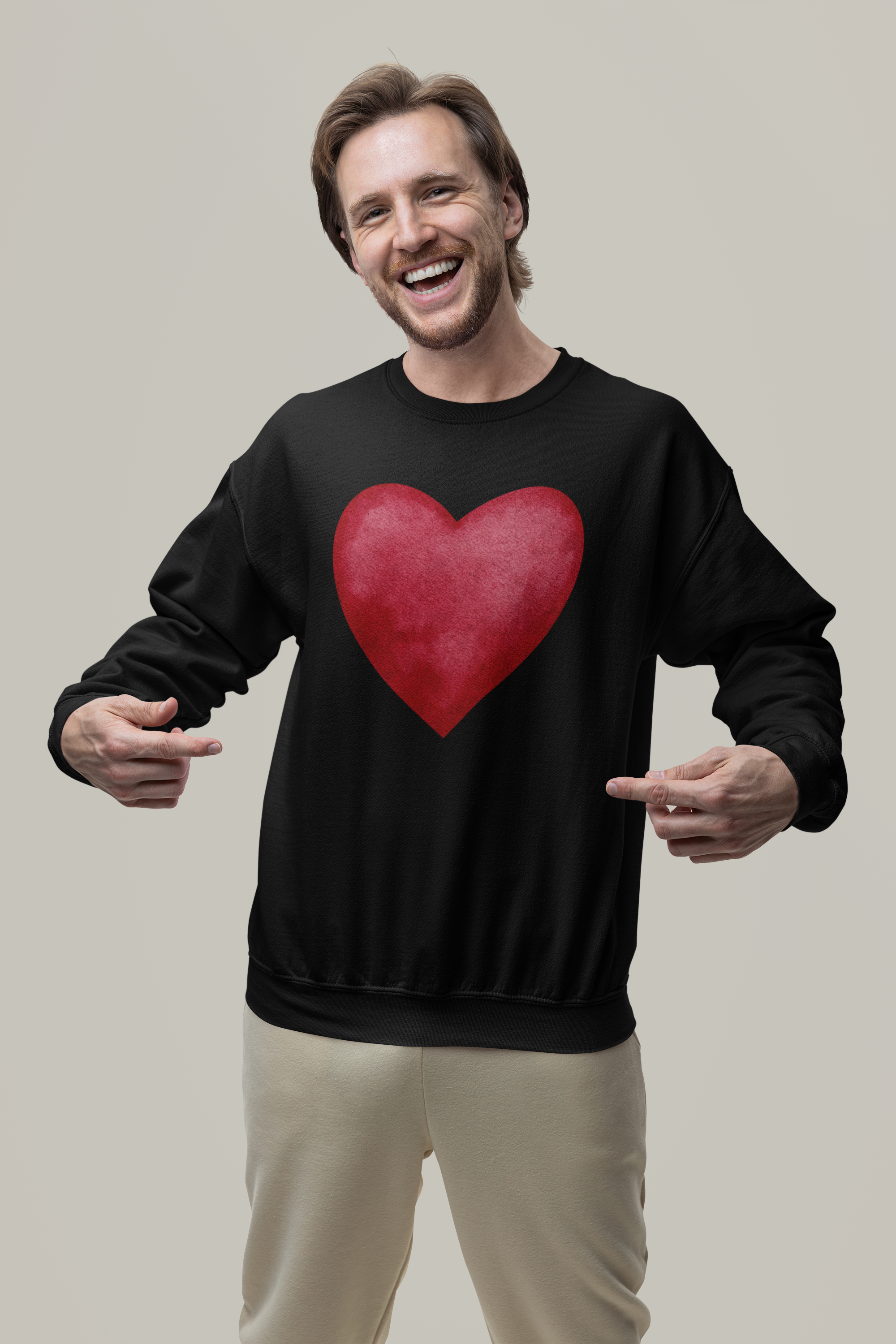 Watercolor red heart - Basic Sweatshirt