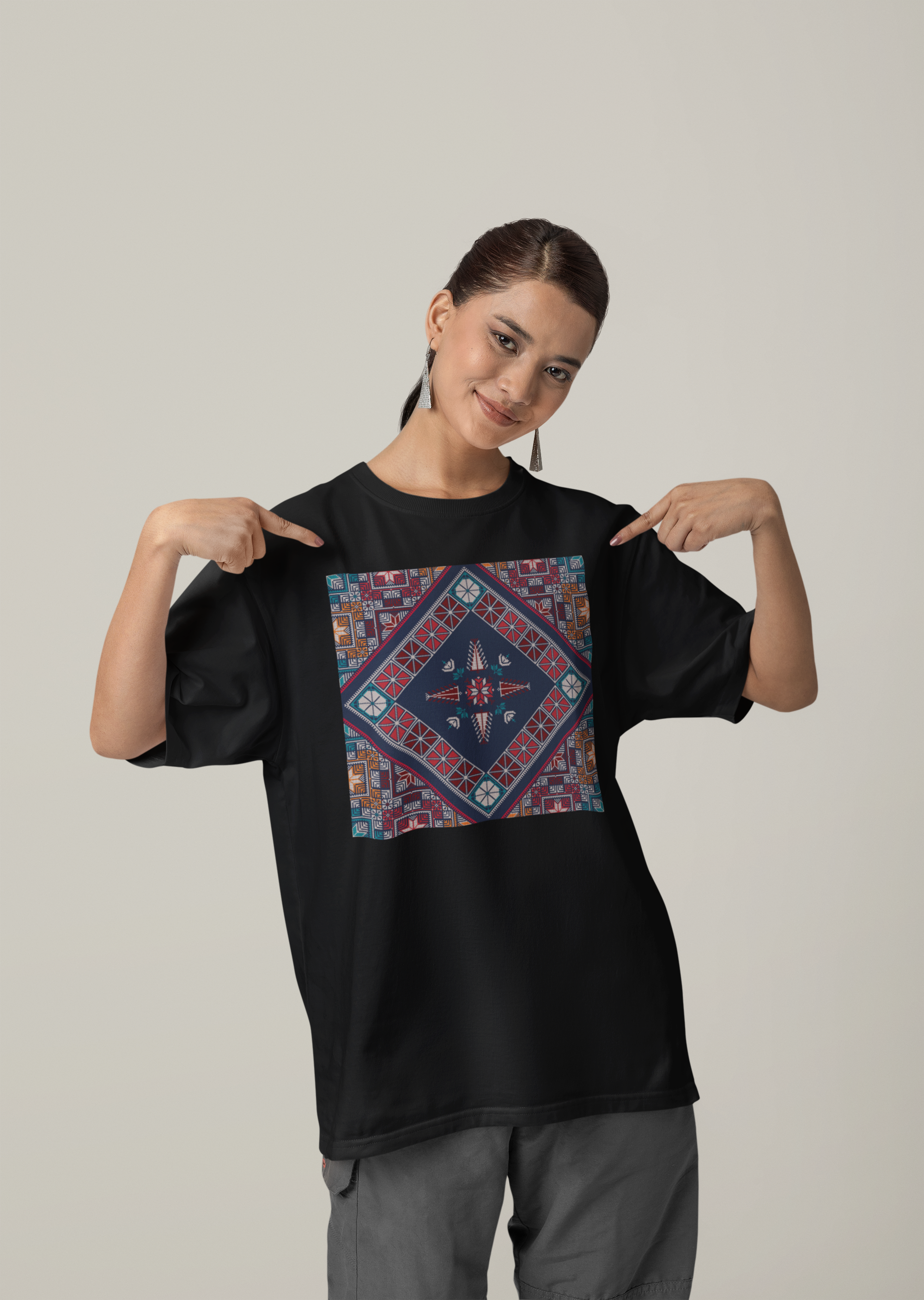 Blue Pattern - Oversized Unisex T-Shirt