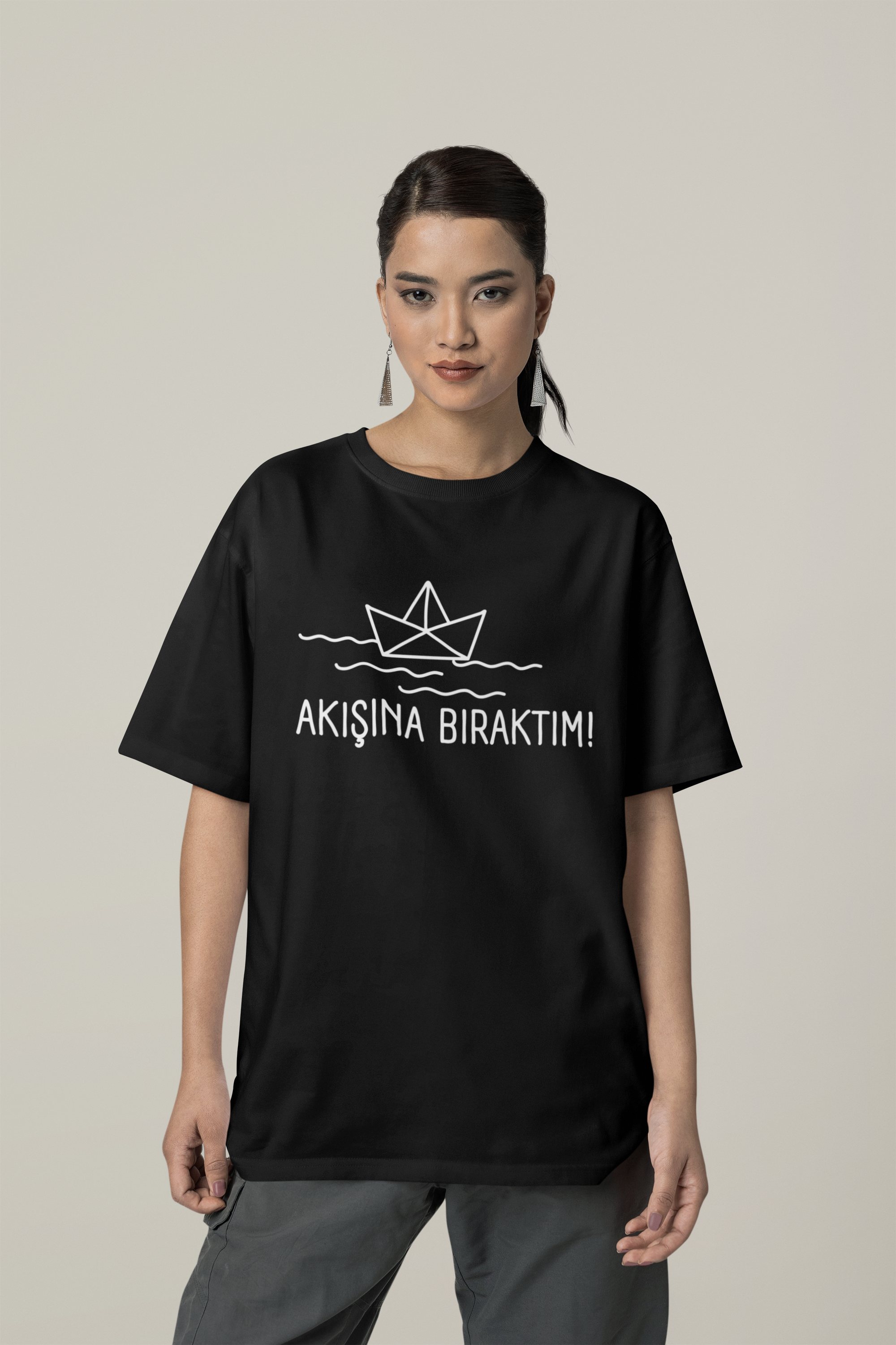 AKIŞINA BIRAKTIM! - Oversized Unisex T-Shirt