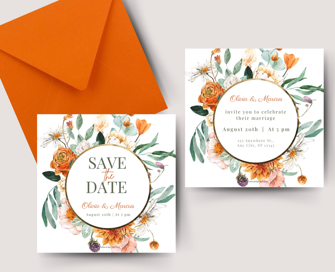 Orange Watercolor Floral