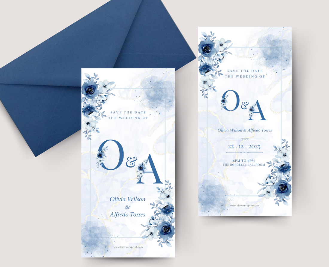 Blue Watercolor Floral