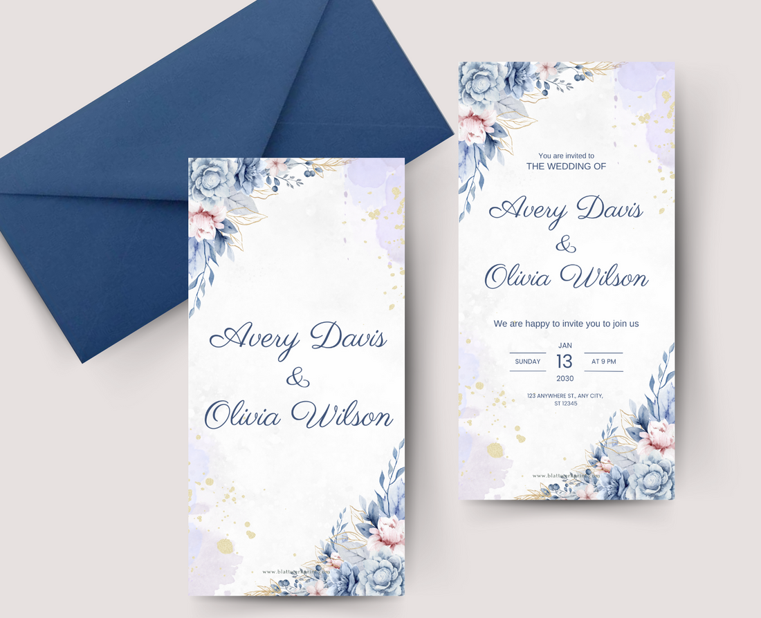 White and Blue Floral