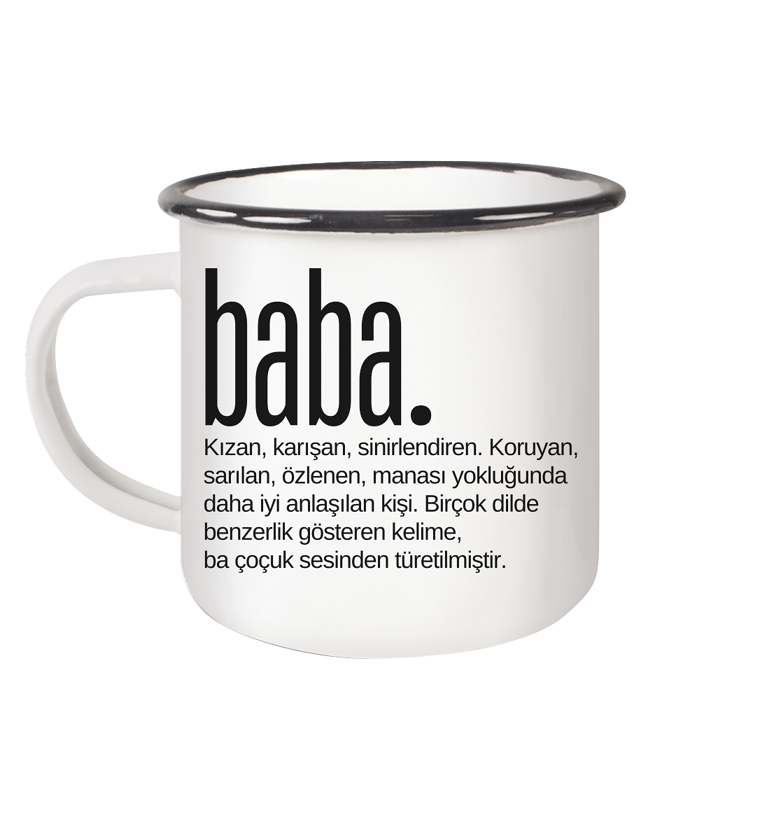 baba. - Emaille Tasse (Black)