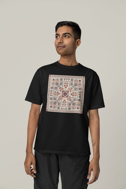 Red and Blue Pattern - Oversized Unisex T-Shirt