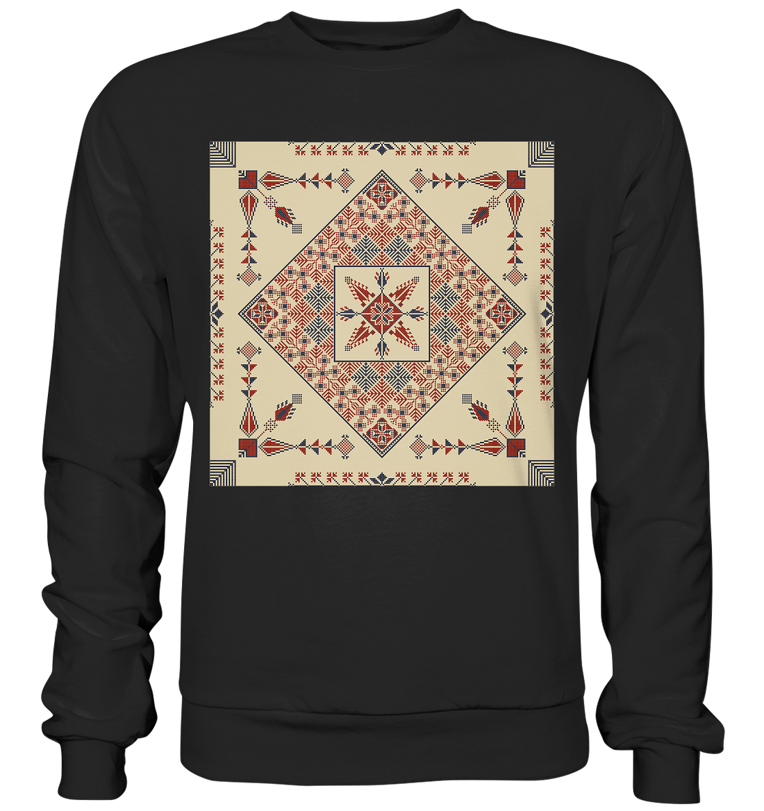 Natural and Red Pattern - Basic Sweatshirt