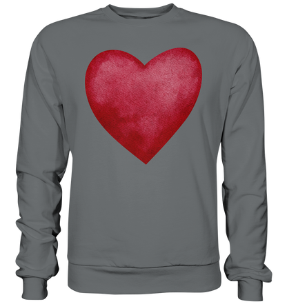 Watercolor red heart - Basic Sweatshirt