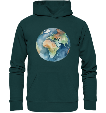 Watercolor Earth - Organic Hoodie