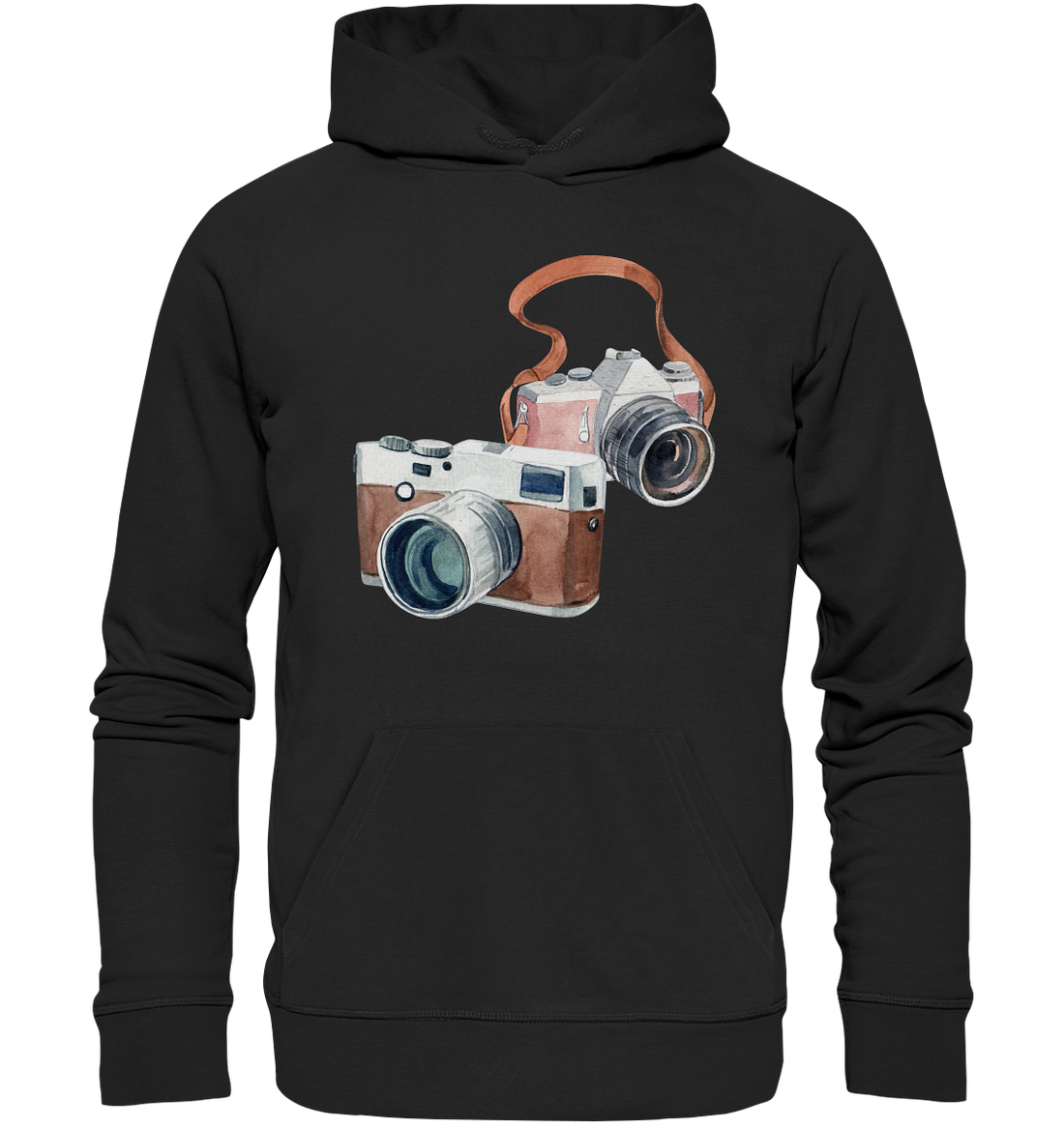 Watercolor Camera - Organic Hoodie