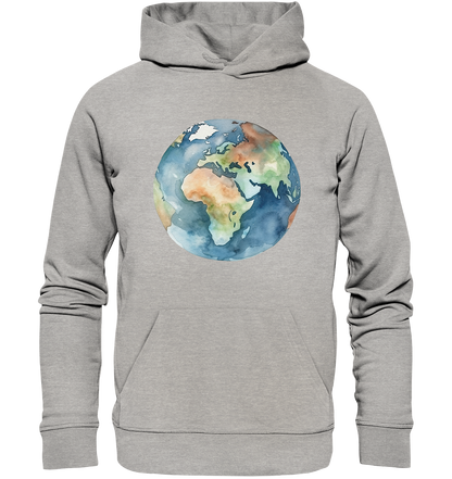 Watercolor Earth - Organic Hoodie