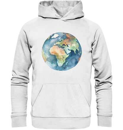 Watercolor Earth - Organic Hoodie