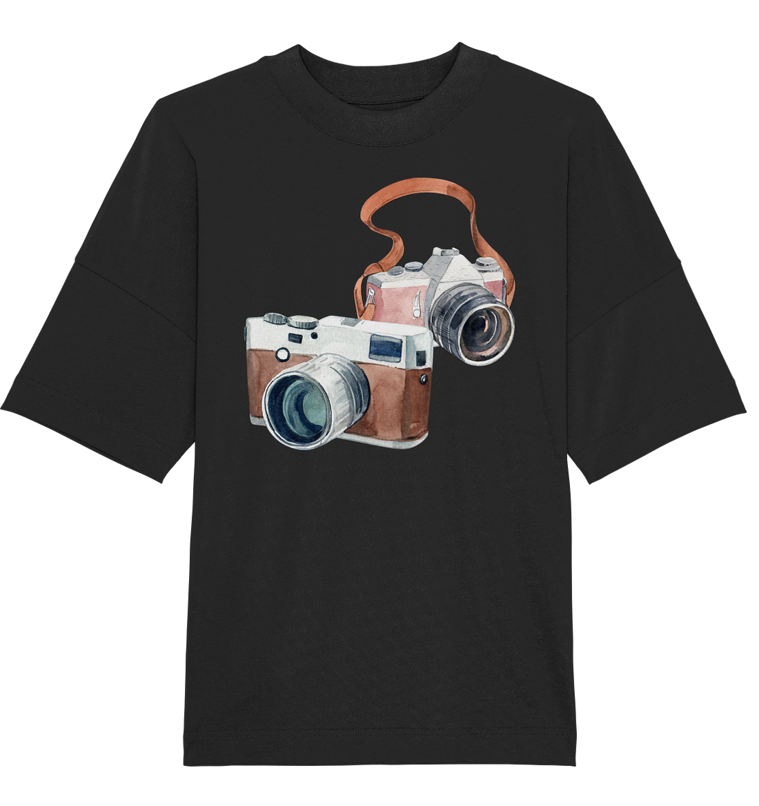 Watercolor Camera - Oversized Unisex T-Shirt
